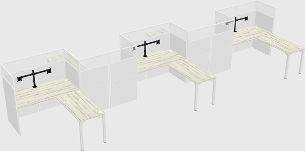 L-shape cubicles