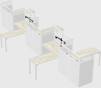 L-shape cubicles