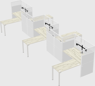 L-shape cubicles