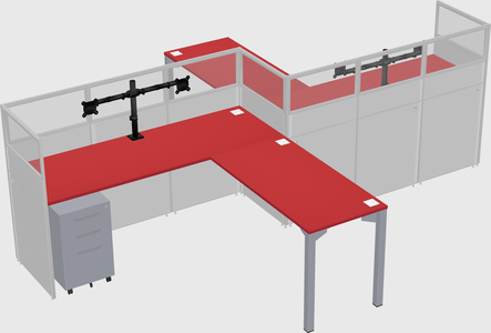 L-shape cubicles