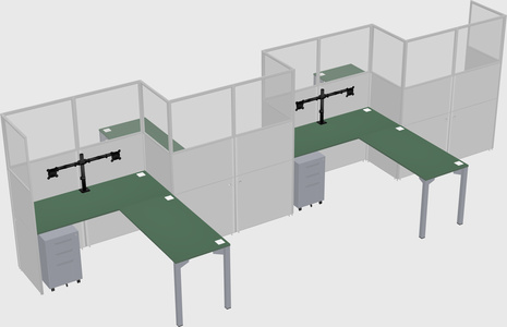 L-shape cubicles