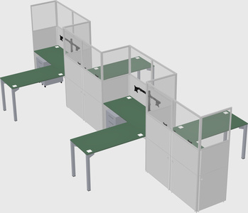 L-shape cubicles
