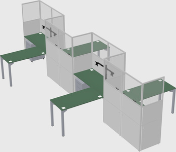 L-shape cubicles