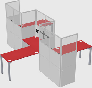 L-shape cubicles