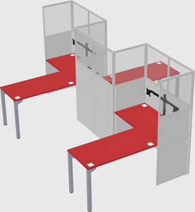L-shape cubicles