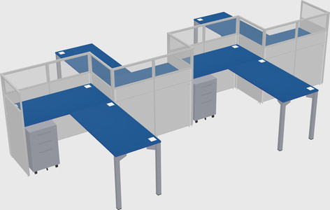 L-shape cubicles