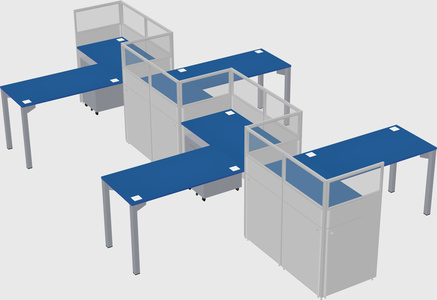 L-shape cubicles
