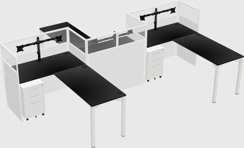L-shape cubicles