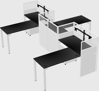 L-shape cubicles