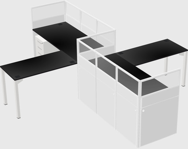 L-shape cubicles