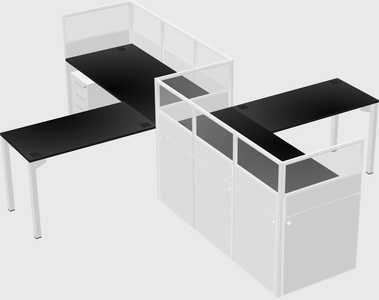 L-shape cubicles