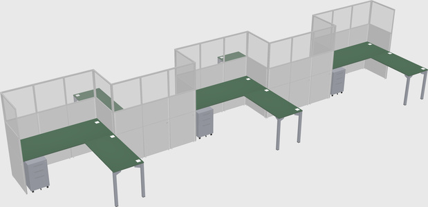 L-shape cubicles