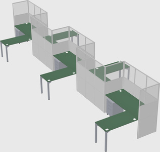 L-shape cubicles