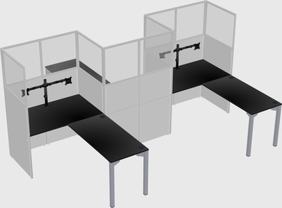 L-shape cubicles
