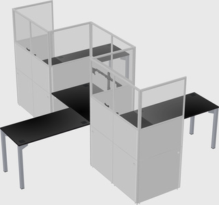 L-shape cubicles