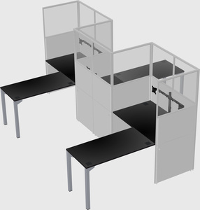 L-shape cubicles