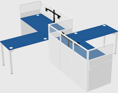 L-shape cubicles