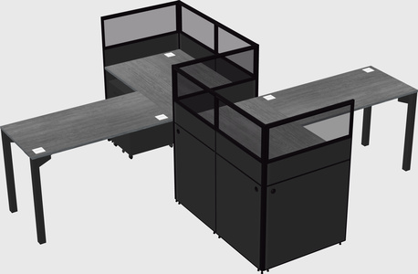 L-shape cubicles