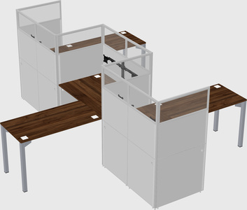 L-shape cubicles