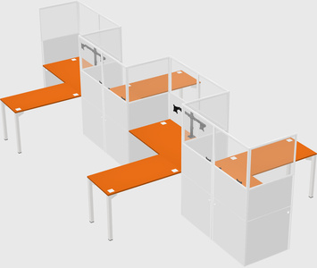 L-shape cubicles