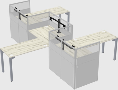 L-shape cubicles