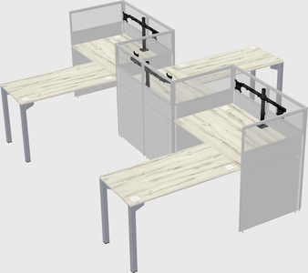L-shape cubicles