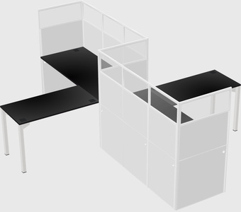 L-shape cubicles
