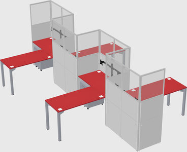 L-shape cubicles