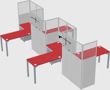L-shape cubicles