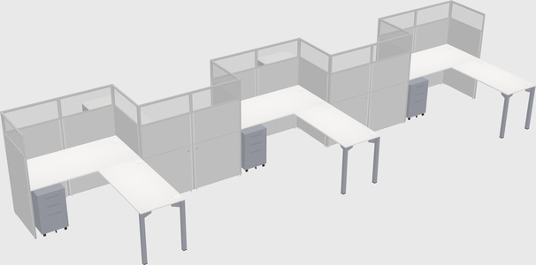 L-shape cubicles