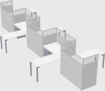 L-shape cubicles