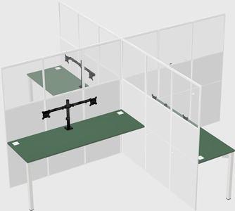 Quad office cubicles