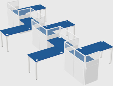 L-shape cubicles