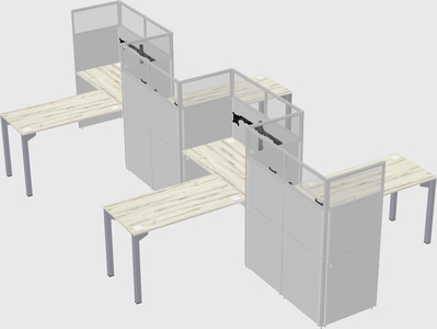 L-shape cubicles