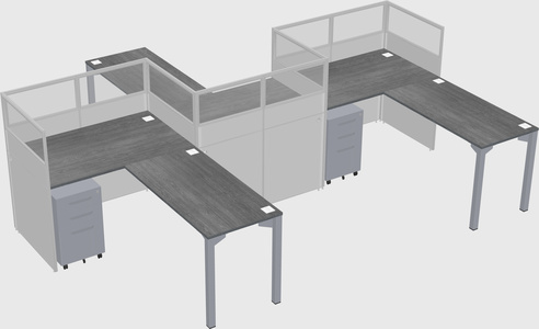 L-shape cubicles