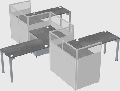 L-shape cubicles