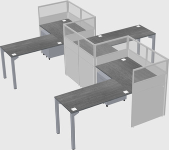 L-shape cubicles