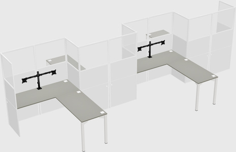 L-shape cubicles