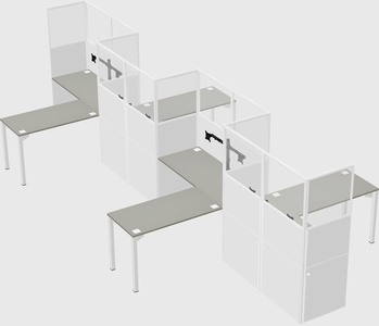 L-shape cubicles
