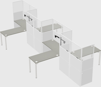 L-shape cubicles