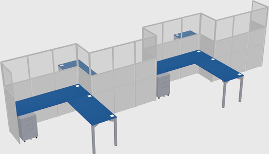L-shape cubicles