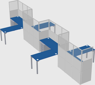 L-shape cubicles