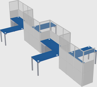 L-shape cubicles