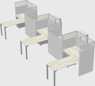 L-shape cubicles