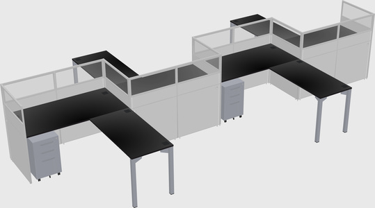 L-shape cubicles