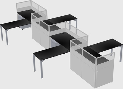 L-shape cubicles