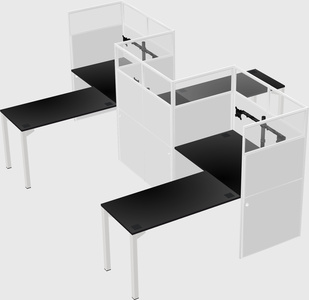 L-shape cubicles