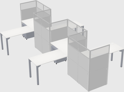 L-shape cubicles