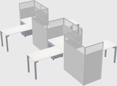 L-shape cubicles