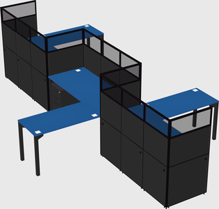 L-shape cubicles